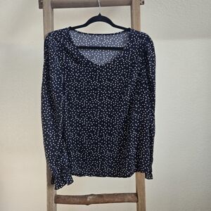 Polka Dot Navy Blouse
